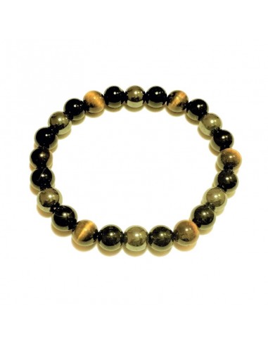 Bracelet Hématite Oeil de tigre Onyx noir 8mm